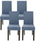 Jaotto Stuhlhussen 4er Set Stretch, Stuhlhussen für Esszimmerstühle Schwingstuhl, Stretch Stuhlschoner Abnehmbarer Waschbarer, Stuhlbezug Universal für Stuhl Esszimmer Büro Bankett Hotel(Grau Blau)