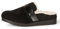 Amazon Essentials Damen Rückenfreie Pantolette Aus Lammfell Mit Memory-Schaum, Schwarz Mikro Wildleder, 40 EU