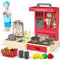 deAO Cocinita de Juguete My Little Chef para Niños 2 3+ Cocinita Infantil con 48 Accesorios, Grifo Simulado, Utensilios de Cocina, Estufa, Comida, Cubiertos (no Requiere Montaje)