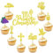 BURGEON Decoración de Tarta Mi Primera Comunión Dorado Papel Bautizo Topper Tarta Adorno Decoración para Tarta y dulces Cruz Copa Sagrada Cake Topper para First Holy Communion