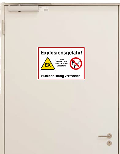 Daged Explosionsgefahr Funkenbildung vermeiden Aufkleber 23x16 cm Hinweiszeichen Sticker T-168