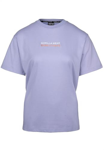 Gorilla Wear Medina Oversized T-Shirt Bodybuilding Shirt Übergröße Damen (DE/NL/SE/PL, Alphanumerisch, M, Regular, Tall, Lila)