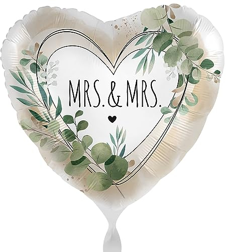 Folienballon MRS & MRS. Luftballon lesbische Hochzeit Geschenk Luftballon Hochzeitsdeko Ballon Made in EU Hochzeit Lesben Frauenpaar Pflanzen Natur