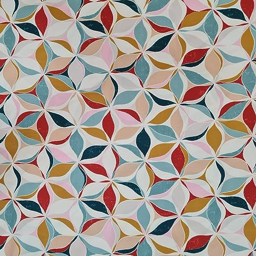 Stoff Meterware Viskose 0,5 m Blumen Grafik pastell Kleiderstoff Sarek Blusenstoff Kleid Rock