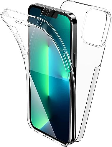 LIUKM Funda para Apple iPhone 15,360 Grados Doble Cara Claro Carcasa,PC Dura Bumper + TPU Silicona Case con Antigolpes Protectora,Pantalla Protector Cover para iPhone 15 - Transparente