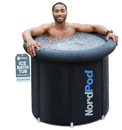 Lifepro Tragbare Eisbadewanne für Kalttaucher mit Abdeckung & Aufbewahrungstasche, langlebiges Tauchbecken für Sportler und Erwachsene, kompakter & reisefreundlicher Kaltwanne für den Außenbereich,