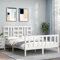 ARKEM Massivholzbett mit Kopfteil Bettgestell Bed Frame Holzbett Kopfteil Bett Schlafzimmer Bett Massivholzbetten Weiß 140x200 cm - 3191972