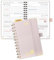 POPRUN Taschenkalender 2025 Klein Ringbuch mit Hardcover, ca. A6 (16 x 10,5 cm) - Kalender 2025 Klein (Jan.2025-Dez.2025) - Wochenplaner mit Vergoldete Schutzecken - Hellrosa