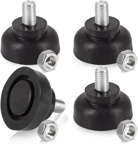 Dncvb 4 Stück Gummifüße Schraubbar, Stellfuss M8 x 35 mm Maschinenfüße Verstellbare Möbelfüße, Feuchtigkeitsbeständig und rutschfest, Reduzieren Effektiv Geräusche, Geeignet für Möbel, Geräte