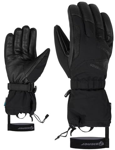 Ziener Herren GAIKU Ski-Handschuhe/Wintersport | wasserdicht, Lange Stulpe, Wolle, Black, 7