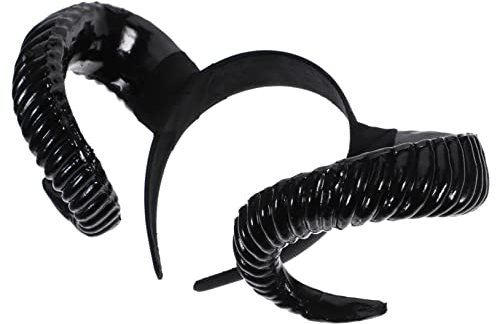 Black Sheep Horn Headband for Halloween Cosplay - Lightweight Devil Horns Costume Accessory for Parties and Performances