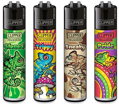 Clipper Feuerzeuge 4er Set (Chameleon #2)