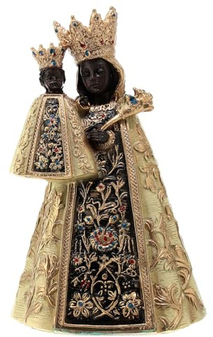 Holyart Statuen aus Resin und PVC: Schwarze Madonna von Altötting, Resin, koloriert, 12 cm