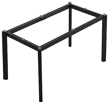 Table Feet,Metal Table Legs Modern Desk Frame,with Suction Cups,Heavy Duty Industrial Dining Table Legs,Desk Base for Marble,Glass,Wood Top,Black Furniture Legs for Home,Kitchen,DIY(178x88cm