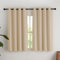 NICETOWN Rideaux et Draperies Intérieurs Occultant Thermique Court Petit Panneaux à Oeillets Decoration Chambre Maison Cuisine, L140xH145cm, Beige Foncé, 2 Pièces