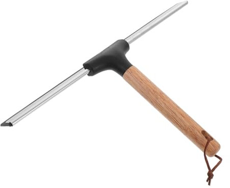 Duschabzieher mit Holzgriff 30cm für Glas und Spiegel, Edelstahl