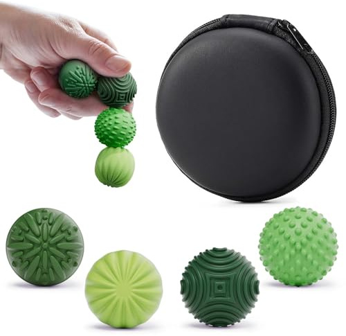 luckdoor Silicone Magnetic Balls Fidget Toys for Adults & Teens,4PCS Stress Relief Sensory Toys for Autism ADHD Anxiety,Fun Textures Gadgets,Office Desk Toy,Stocking Stuffers for Women Men Teen Gift
