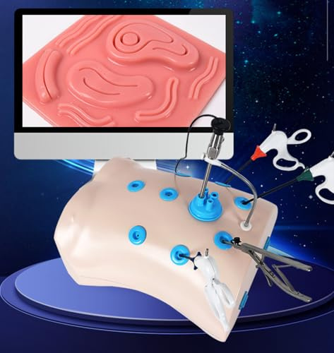 UIGJIOG Laparoskopie, Thorakoskopischer Simulator Lehrmodell Laparoskopischer Box-Trainer Chirurgie Mit 4 Chirurgischen Instrumenten Und 10 Trainingsmodulen Für Das Chirurgische Simulationsset