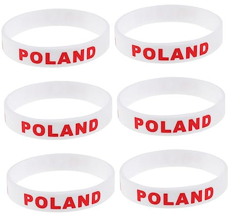 Veemoon Silikon Armbänder Polen Flagge - 6 Stück Fanartikel Für Fußballliebhaber - Ideal Für Sportevents Fanmeilen Und Als Für Echte Fans
