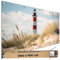 TRIOSK Sichtschutz Balkon Deko Plane Balkonblende Blickdicht mit Motiv Leuchtturm Strand Düne für Garten Terrasse Gartenzaun Balkonverkleidung Blickschutz PVC groß 200x100 cm