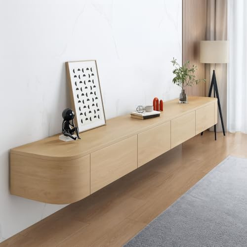 TULAZOU Meuble TV,Largeur 140 cm, Meuble TV Suspendu, Meuble Moderne pour Salon (Bois)