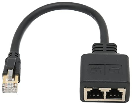 Vvikizy Ethernet Splitter da 1 a 2 RJ45 Adattatore di Cavo di Rete Estensione, 1 da Maschio a 2 Femmine LAN Ethernet Splitter Adapter, Adattatore per Cambios velocità