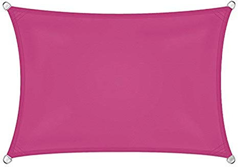 Tenda parasole rettangolare grigia con kit di fissaggio, per esterni, protezione solare 95%, protezione UV 95%, antipolvere e antivento, 2 x 5 m, rosa