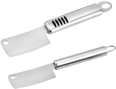 CIYODO 2Piezas Cuchillo Inoxidable para Queso Mini Cuchillo Multifuncional Antideslizante para Cocina y Restaurantes