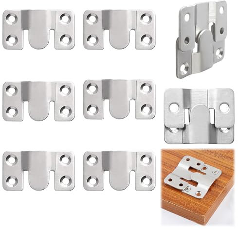 10 Stücke Unterputz Verdeckte Halterung,Spiegel Aufhängung,Edelstahl Möbelverbinder Haken,Bilderrahmen Haken,Schwerlast Bilderrahmen Aufhänger,Fur Fotos, Spiegel, Silber