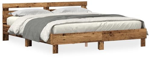 vidaXL Bettgestell Rustikales Altholz Massivholz Altholz 200 x 200 cm