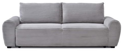 More4Homes Freya 3 Seater Pull Out Jumbo Cord Sofa Bed (Light Grey)