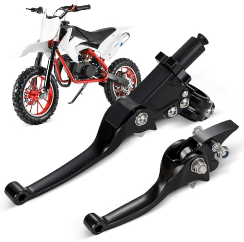 AnXin Motorrad Bremse Kupplungshebel CNC Klappbar Bremshebel Universal für 22MM Lenker 50cc 110cc 125cc 150cc Pit Dirt Bike Dirt Bike(Schwarz)