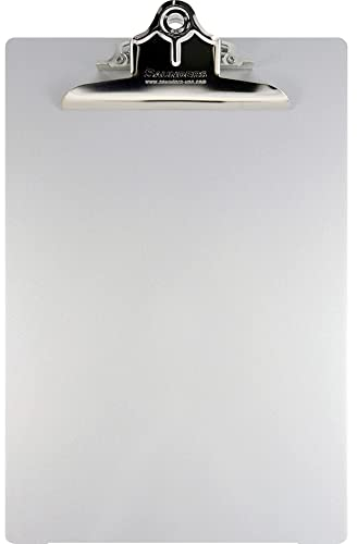 Läufer 22517 Aluminum Klemmbrett für DIN A4, extra starke und breite Klemme, stabile Schreibplatte, Hängeloch, abgerundete Ecken, silber