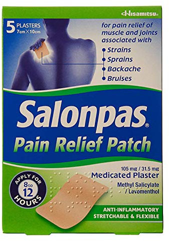 Salonpas Pain Relief Patch - 5 Pack - Medicated Plaster for Joint & Muscle Pain