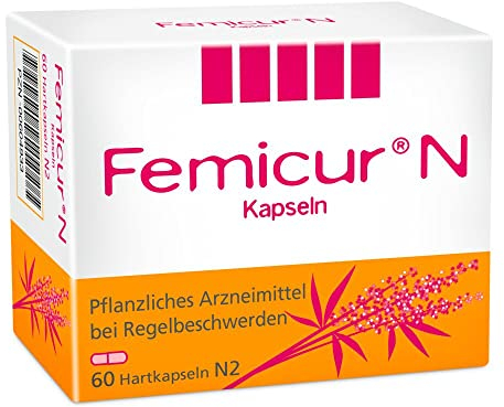 Femicur N 60 Kapseln bei Regelbeschwerden - reguliert Hormonhaushalt - pflanzliches Arzneimittel - hormonfrei - gut durch die Tage vor den Tagen
