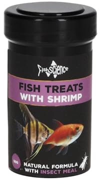 FishScience Fish Treats with Shrimp 50g (100ml) | Marine | Complete Tropical Fish Food | Aquarium | Bottom Feeder | Immune, Colour & Growth Support | Marine