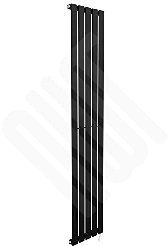 Corwen Black Electric Vertical Radiators - PRE FILLED - 360mm (w) x 1850mm (h) Corwen Black - 800W