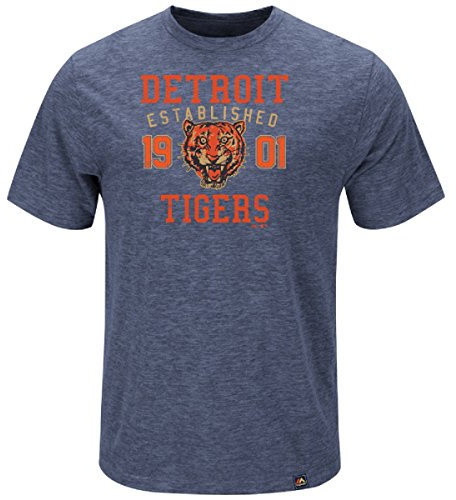 MLB T-Shirt Detroit Tigers Cooperstown Heads or Tails Tee Baseball (S)