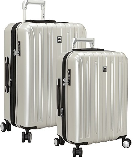 DELSEY PARIS Hartschalen-Trolley aus Titan mit drehbaren Rädern, Silber, 2-Piece Set (21/25), Erweiterbares Gepäckstück aus Titan mit Drehrollen