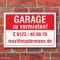 Schild Garage zu vermieten wetterfest 3 mm Alu-Verbund 300 x 200 mm