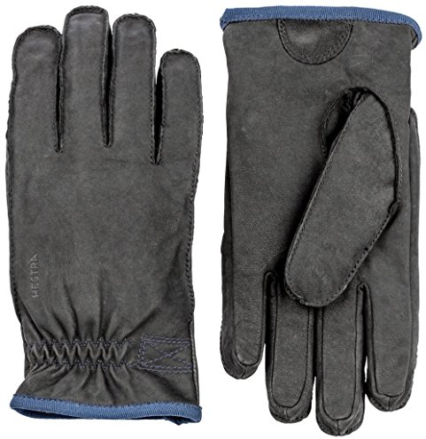 Hestra Herren-Lederhandschuhe: Nubukleder, Winter, kaltes Wetter, Schwarz, 10