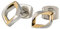 Boccia Damen Ohrstecker Silber/Gold Titan 9x7mm