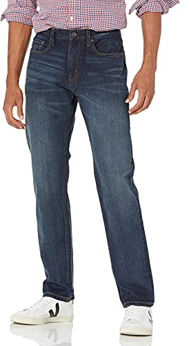 Amazon Essentials Herren Stretchjeans, athletische Passform, Dunkle Waschung, 40W / 29L