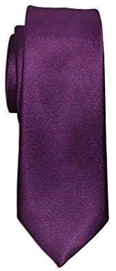 Remo Sartori - Cravatta Stretta Slim in Seta Tinta Unita, Larghezza cm 6, Made in Italy, Uomo (viola)