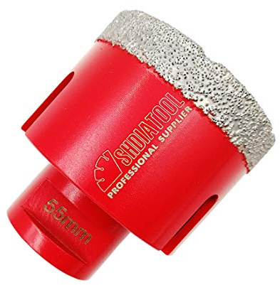 SHDIATOOL Dry Diamond Drill Core Bit Diameter 55mm Vacuum Brazed Drilling Porcelain Tile Granite Marble