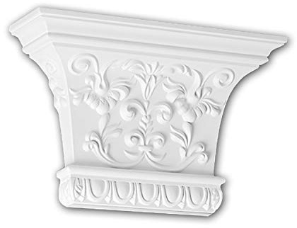 PRO[f]home® - Chapiteau de pilastre 121007 Élement décorative style corinthien blanc Profhome