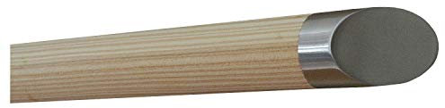 TIBU Lärche unbehandelt Holz Handlauf Geländer 30-500cm mit Edelstahl Enden Wandhandlauf Wand Treppe, Länge: 2100 mm / 210 cm / 2,1 m und Enden: schräges Endstück
