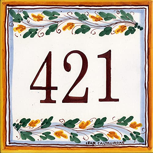 CEAR ceramiche - Numero Civico Personalizzabile in Ceramica di Caltagirone, Fatto a Mano con Stile e Tradizione