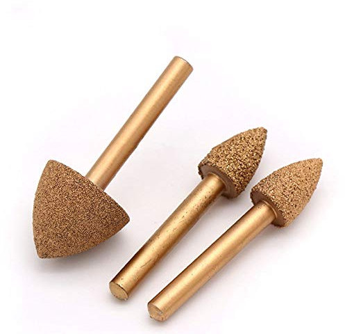 1 STÜCK 6MM Schaft Vakuumgelötete Diamantschleifkopfgrate Gravurbohrer für Jade-Peeling-Schnitzwerkzeuge aus Steinlegierung, Körnung 46, 12 mm