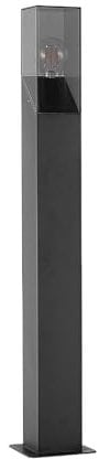 Lucande Außenleuchte Fiola (spritzwassergeschützt (Modern) in Schwarz aus Aluminium (1 flammig, E27) - Wegeleuchte Pollerleuchte Wegelampe Sockelleuchte
